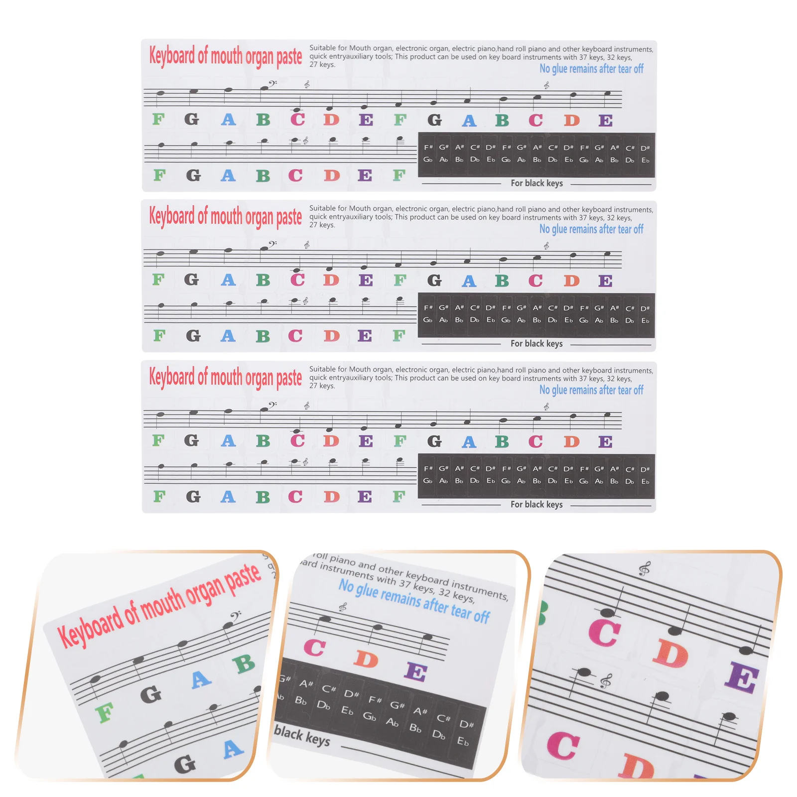 3 Pcs Stickers for Children Mouth Organ Harmonica Notes Decal Keyboard Practice Melodica Scale
3 Pcs Stickers for Children Mouth Organ Harmonica Notes Decal Keyboard Practice Melodica Scale