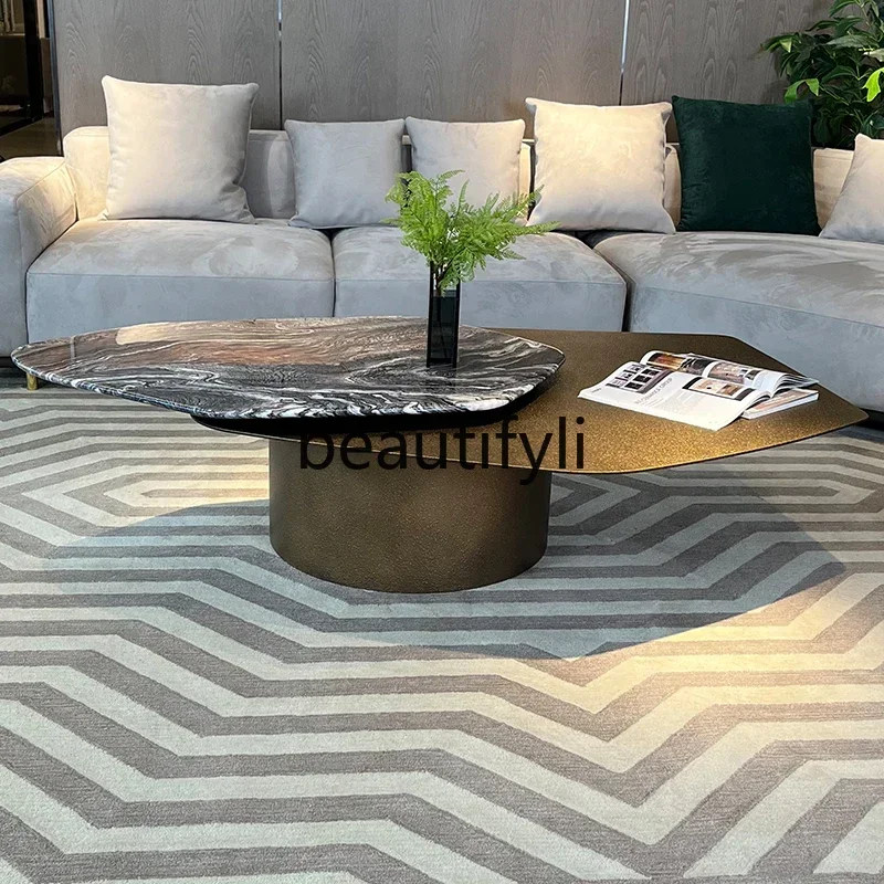 CC Italian light luxury 360 ° rotating marble coffee table modern high-end tea table
CC Italian light luxury 360 ° rotating marble coffee table modern high-end tea table