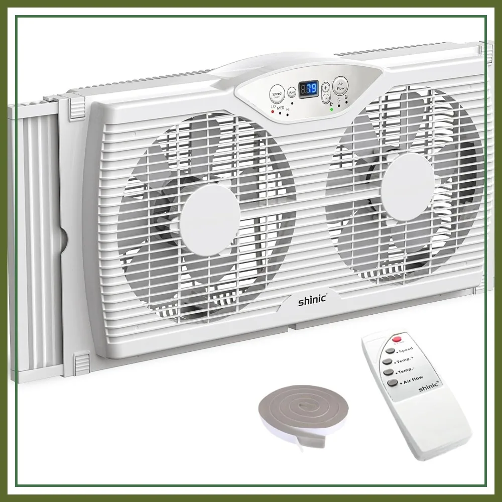 Twin Window Fan with Reversible Airflow, Thermostat & Remote, 3 Speeds, 23.8-37" Expandable
Twin Window Fan with Reversible Airflow, Thermostat & Remote, 3 Speeds, 23.8-37" Expandable