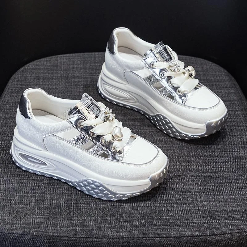 Leather Hollow out Dad Shoes Women's Summer New Sport Shoes Thick Bottom Sandals Casual Style round Toe Slip-On Flats
Leather Hollow out Dad Shoes Women's Summer New Sport Shoes Thick Bottom Sandals Casual Style round Toe Slip-On Flats