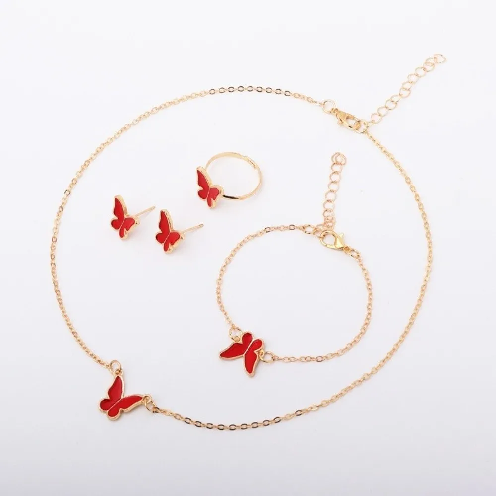 Elegance Style Butterfly Jewelry Set Minimalist Fashion Heart Necklace Ring Set Dripping Oil Creative
Elegance Style Butterfly Jewelry Set Minimalist Fashion Heart Necklace Ring Set Dripping Oil Creative