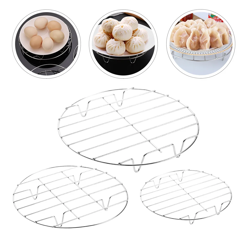 3pcs Stainless Steel Steaming For Cooking Eggs Fish Vegetables Multi-Use Kitchen Supplies Steam Rack Baking Camping Canning
3pcs Stainless Steel Steaming For Cooking Eggs Fish Vegetables Multi-Use Kitchen Supplies Steam Rack Baking Camping Canning