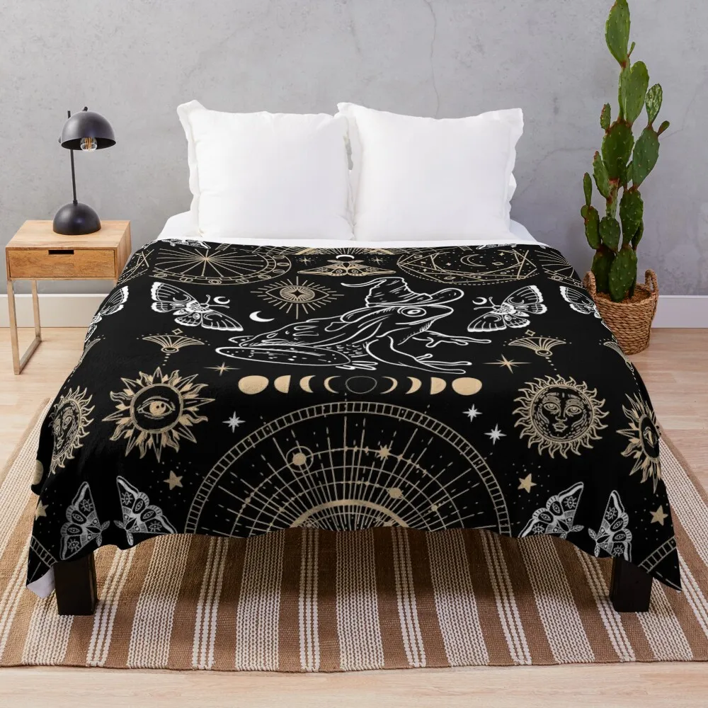 Frog Wizard with Hat Magic Moon Phases Dark Academia Aesthetic Cottagecore Tarot Card - Gremlincore Grunge Fairyco Throw Blanket
Frog Wizard with Hat Magic Moon Phases Dark Academia Aesthetic Cottagecore Tarot Card - Gremlincore Grunge Fairyco Throw Blanket