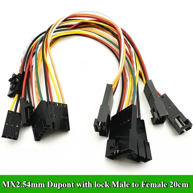 2-50Pcs/lot MX2.54mm Dupont with lock extension line terminal wire TJC8 Male to Female 2P/3P/4P/5P/6P wire length 20cm 26AWG
2-50Pcs/lot MX2.54mm Dupont with lock extension line terminal wire TJC8 Male to Female 2P/3P/4P/5P/6P wire length 20cm 26AWG