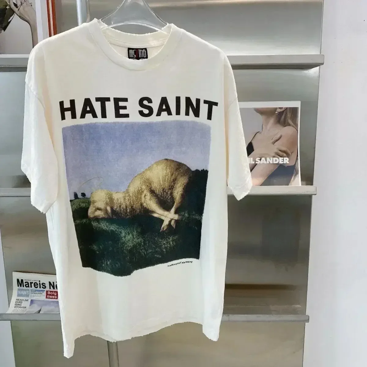 Yao Fashion St. Michael's Japanese Streetwear Trendy Brand Retro Angel Sheep Graphic Printing Unisex Plus Size T-Shirt Men 
Yao Fashion St. Michael's Japanese Streetwear Trendy Brand Retro Angel Sheep Graphic Printing Unisex Plus Size T-Shirt Men