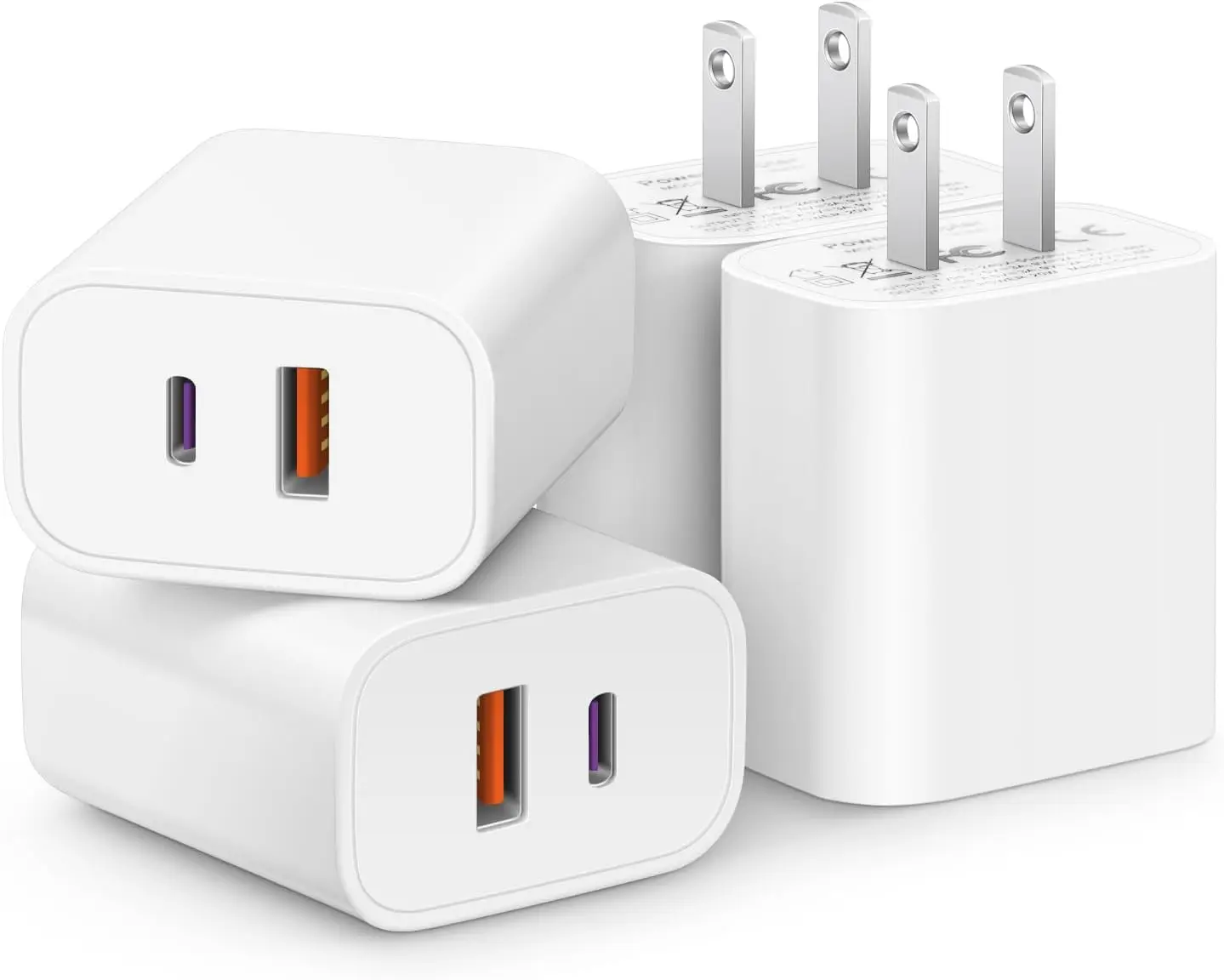 4 Pack USB C Charger Block Fast Charging 20W PD & QC 3.0 Adapter for iPhone 16/15/14/13/12/11/X/8, Samsung Galaxy, Google & More
4 Pack USB C Charger Block Fast Charging 20W PD & QC 3.0 Adapter for iPhone 16/15/14/13/12/11/X/8, Samsung Galaxy, Google & More