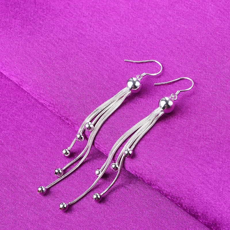 Hot sales 925 Sterling Silver pretty Tassel bead earrings for women fashion party wedding accessories jewelry Christmas gifts
Hot sales 925 Sterling Silver pretty Tassel bead earrings for women fashion party wedding accessories jewelry Christmas gifts