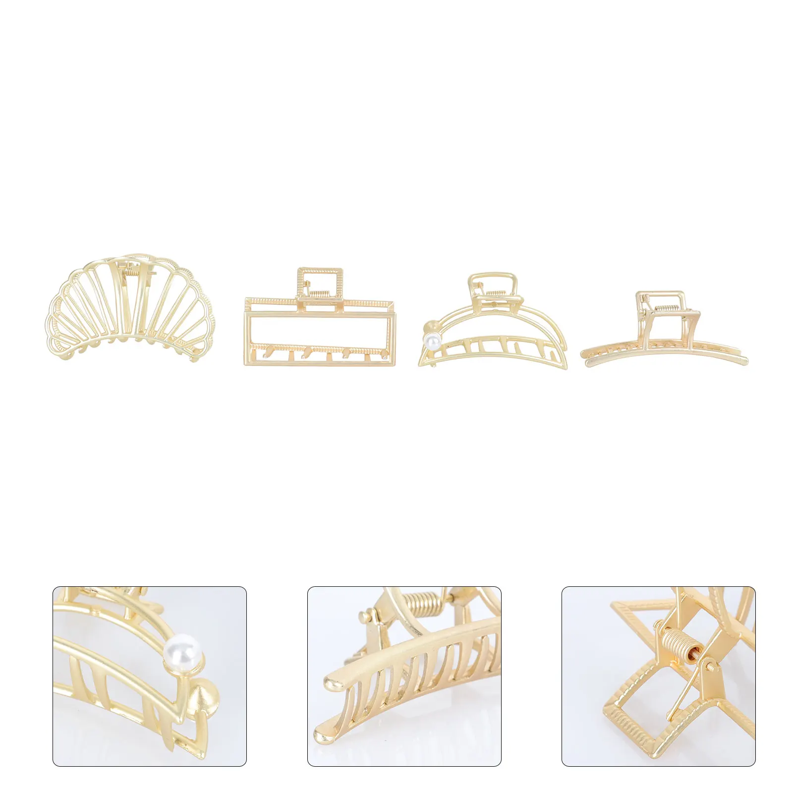 4pcs Golden Alloy Claw Clips Durable Metal Hairpin For Women Outdoor Shower Accessories Fashion Headdress Simple Chic Tying Tool
4pcs Golden Alloy Claw Clips Durable Metal Hairpin For Women Outdoor Shower Accessories Fashion Headdress Simple Chic Tying Tool