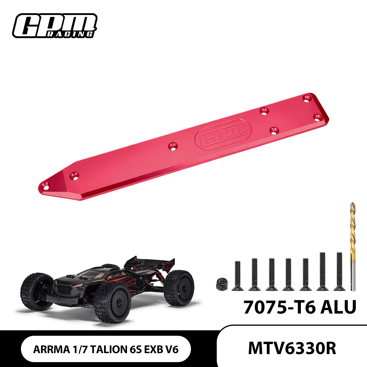 GPM 7075 Alloy Rear Chassis Skid Plate Brace Thicknes 6mm ARA7707V6 ARRMA 1/7 Talion 6S EXB V6
GPM 7075 Alloy Rear Chassis Skid Plate Brace Thicknes 6mm ARA7707V6 ARRMA 1/7 Talion 6S EXB V6
