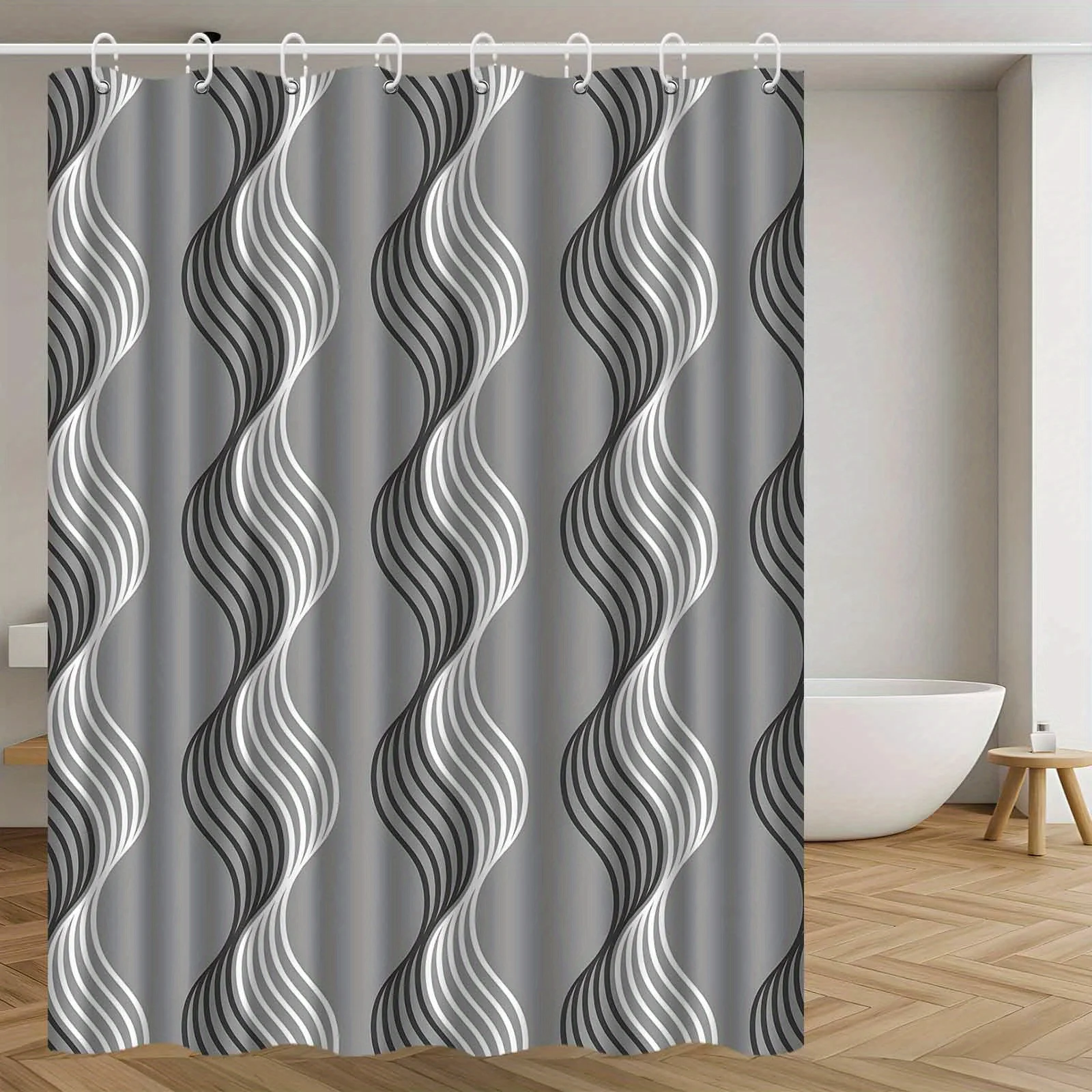 Abstract Wavy Lines Shower Curtain Gray and White Geometric Design Waterproof Bath Decor Elegant Contemporary Bathroom Curtains
Abstract Wavy Lines Shower Curtain Gray and White Geometric Design Waterproof Bath Decor Elegant Contemporary Bathroom Curtains