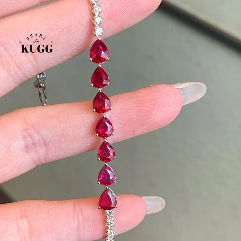 KUGG 100% 18K White Gold Bracelet Luxury Elegant Design Shiny Diamond Natural Ruby Bracelet for Women High Party Jewelry
KUGG 100% 18K White Gold Bracelet Luxury Elegant Design Shiny Diamond Natural Ruby Bracelet for Women High Party Jewelry