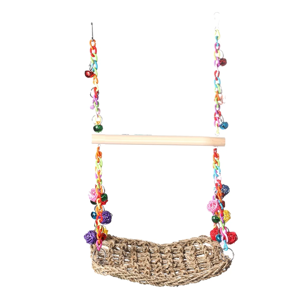 Bird Swing Toys with Bells,Bird Seagrass Woven Platform Hammock Swing with Wood Perch Stand,Bird Climb Hanging Hammock
Bird Swing Toys with Bells,Bird Seagrass Woven Platform Hammock Swing with Wood Perch Stand,Bird Climb Hanging Hammock