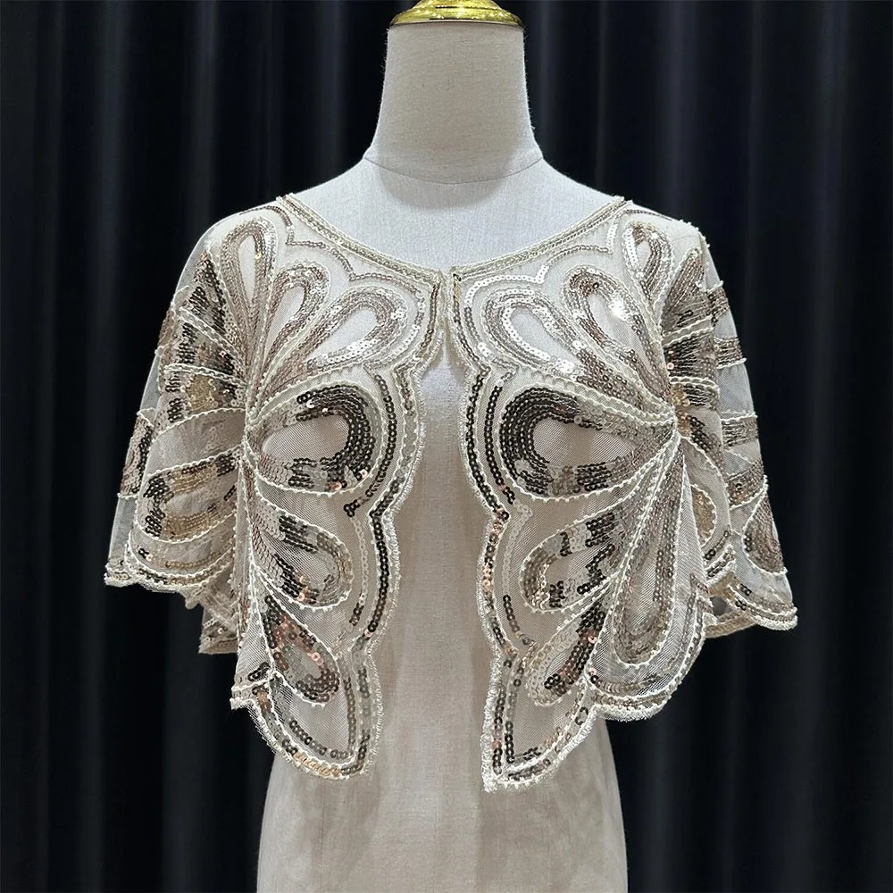 Винтажная шаль 1920-х годов, шаль с блестками и бусинами, шаль с цветочным узором, легкая дышащая сетчатая короткая накидка из бисера, свадебная
Винтажная шаль 1920-х годов, шаль с блестками и бусинами, шаль с цветочным узором, легкая дышащая сетчатая короткая накидка из бисера, свадебная