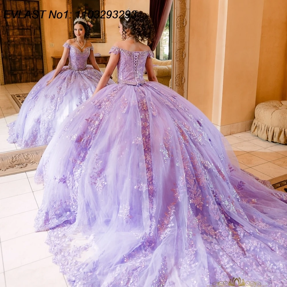 EVLAST Customized 2025 Lilac Lace Ball Gown Quinceanera Dress Floral Applique Beading Corset Sweet 16 Vestidos De 15 Anos E1Q848
EVLAST Customized 2025 Lilac Lace Ball Gown Quinceanera Dress Floral Applique Beading Corset Sweet 16 Vestidos De 15 Anos E1Q848