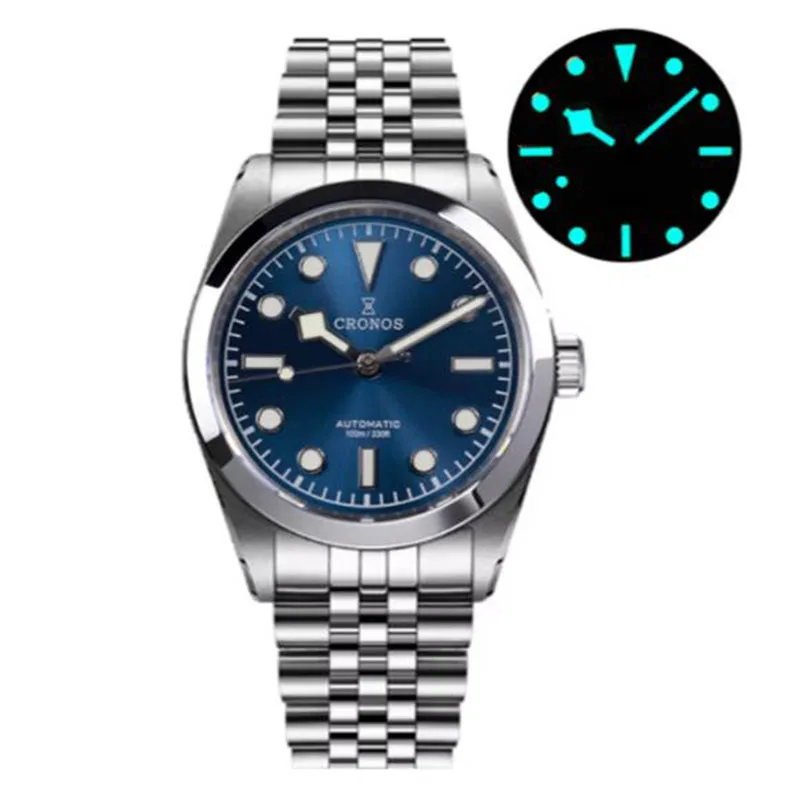 CRONOS Men Automatic Watch 36mmVintage Mechanical Wristwatch Sapphire 10Bar Waterproof BGW-9 / C3 Luminous PT5000
CRONOS Men Automatic Watch 36mmVintage Mechanical Wristwatch Sapphire 10Bar Waterproof BGW-9 / C3 Luminous PT5000