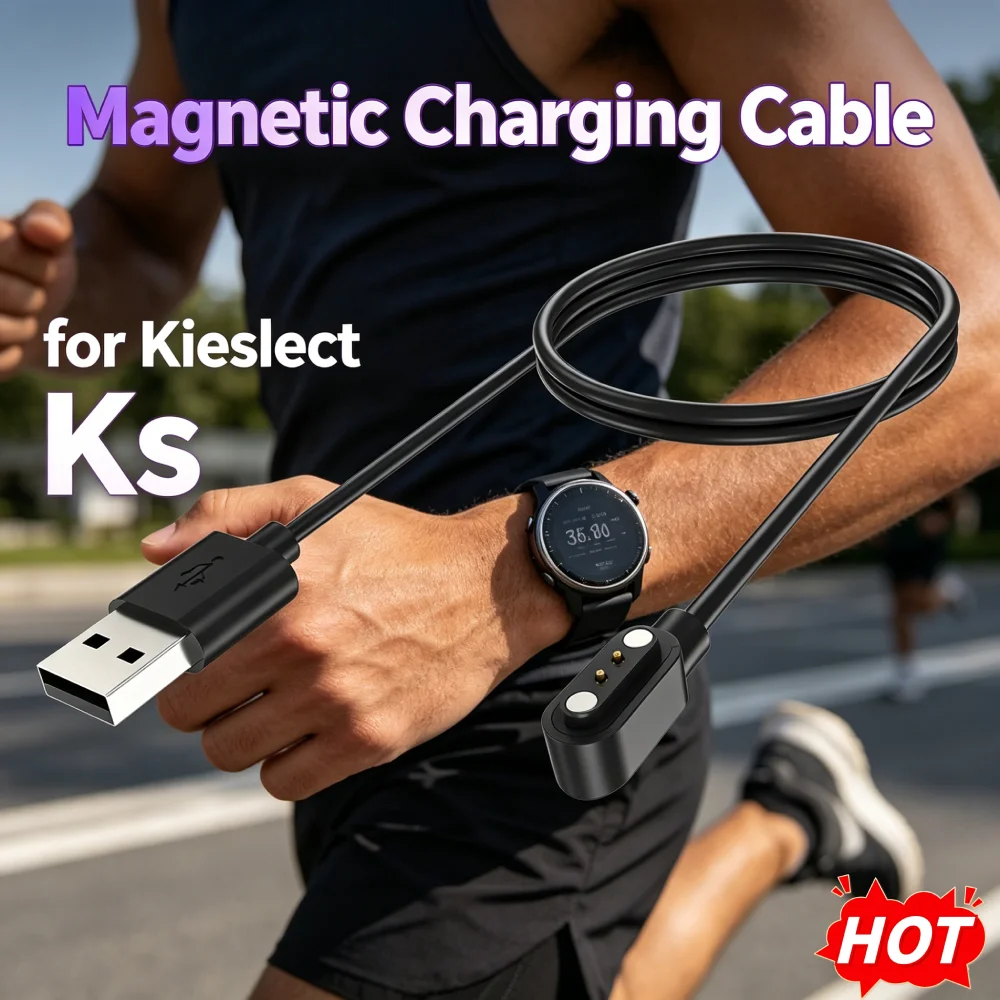 Durable Data Cable for Kieslect Ks Smartwatch Magnetic Contact Charging 5V 1A USB Cable 100cm Length Black Color
Durable Data Cable for Kieslect Ks Smartwatch Magnetic Contact Charging 5V 1A USB Cable 100cm Length Black Color