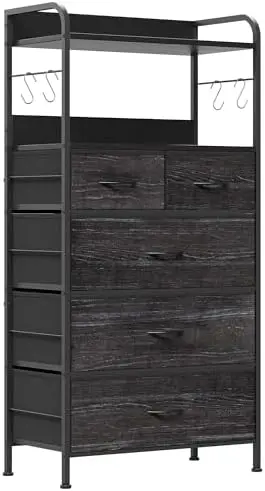 5 Drawers Dresser for Bedroom, Dressers & Chests of Drawers for Hallway, Entryway, Organizer Unit with Fabric, Sturdy Metal
5 Drawers Dresser for Bedroom, Dressers & Chests of Drawers for Hallway, Entryway, Organizer Unit with Fabric, Sturdy Metal