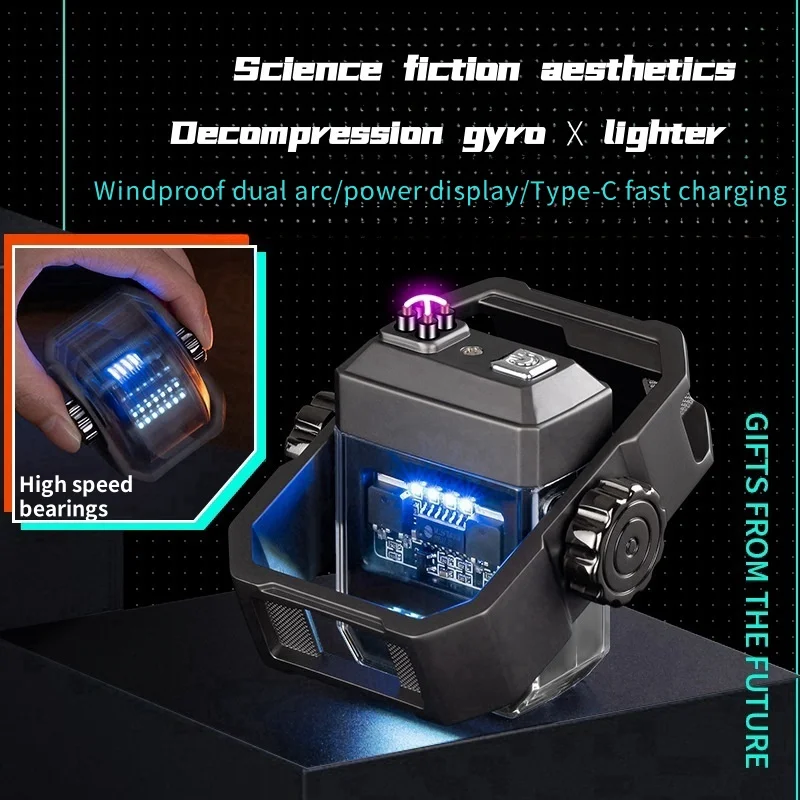 X12 Mechanical-Style Dual-Arc Gyro Electronic Pulse Lighter High-End Rechargeable Stress-Relief Gift Lighter
X12 Mechanical-Style Dual-Arc Gyro Electronic Pulse Lighter High-End Rechargeable Stress-Relief Gift Lighter