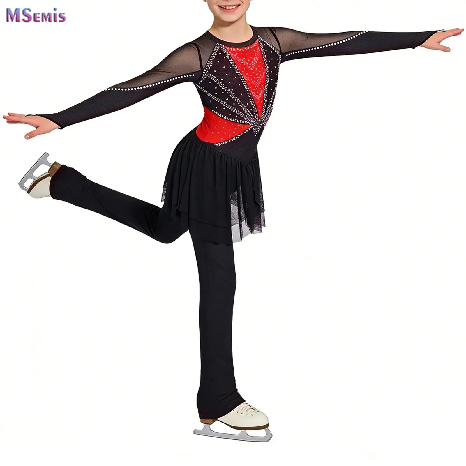 Kids Girls Sparkly Rhinestones Ballet Jersey Gymnastics Figure Skating Unitards Costume Long Sleeves Full Body Skirted Leotard
Kids Girls Sparkly Rhinestones Ballet Jersey Gymnastics Figure Skating Unitards Costume Long Sleeves Full Body Skirted Leotard