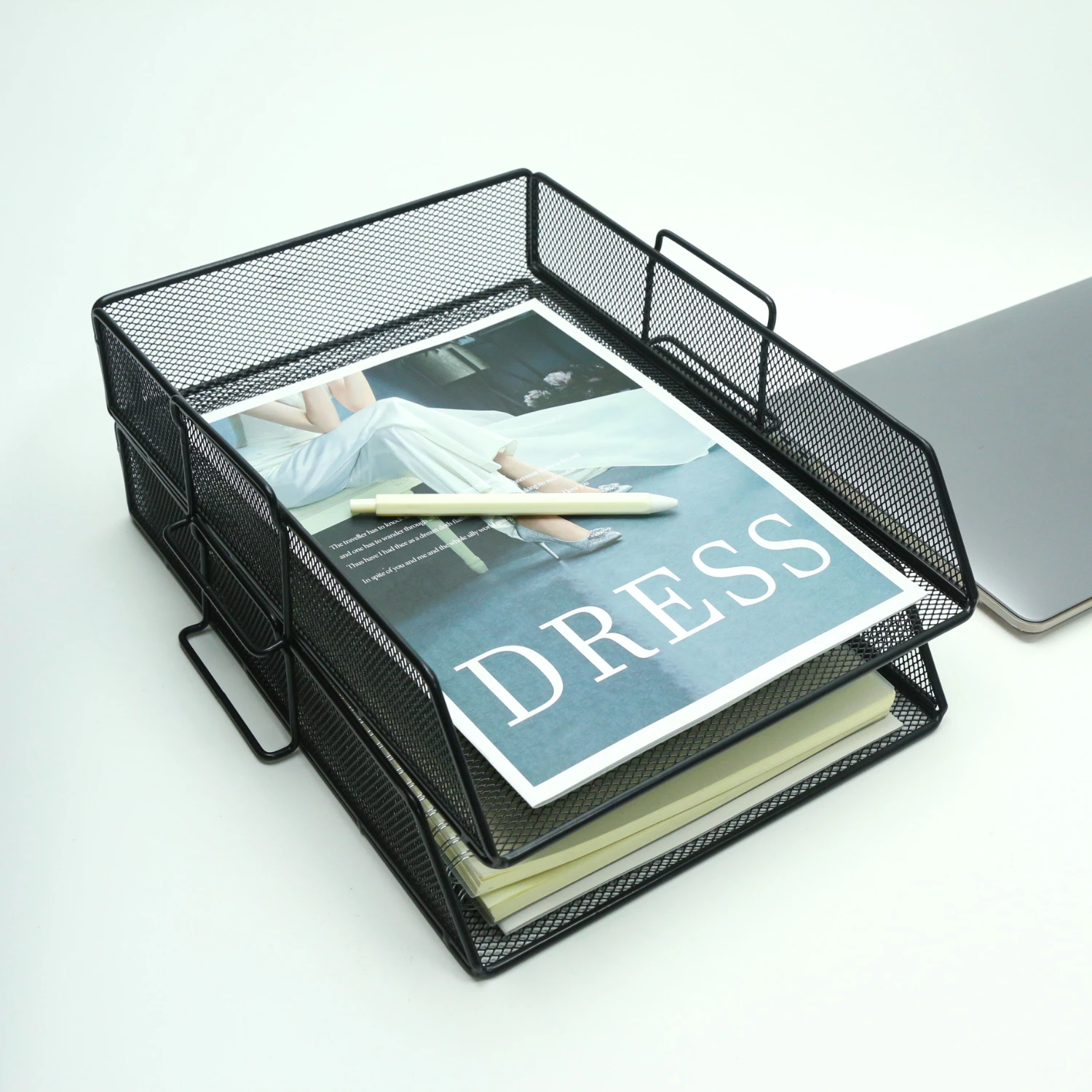 Desktop File Organizer, Mesh File Organizer with 2 Letter Trays, Easy Installation, Desk Organizer for Office, School and Black
Desktop File Organizer, Mesh File Organizer with 2 Letter Trays, Easy Installation, Desk Organizer for Office, School and Black