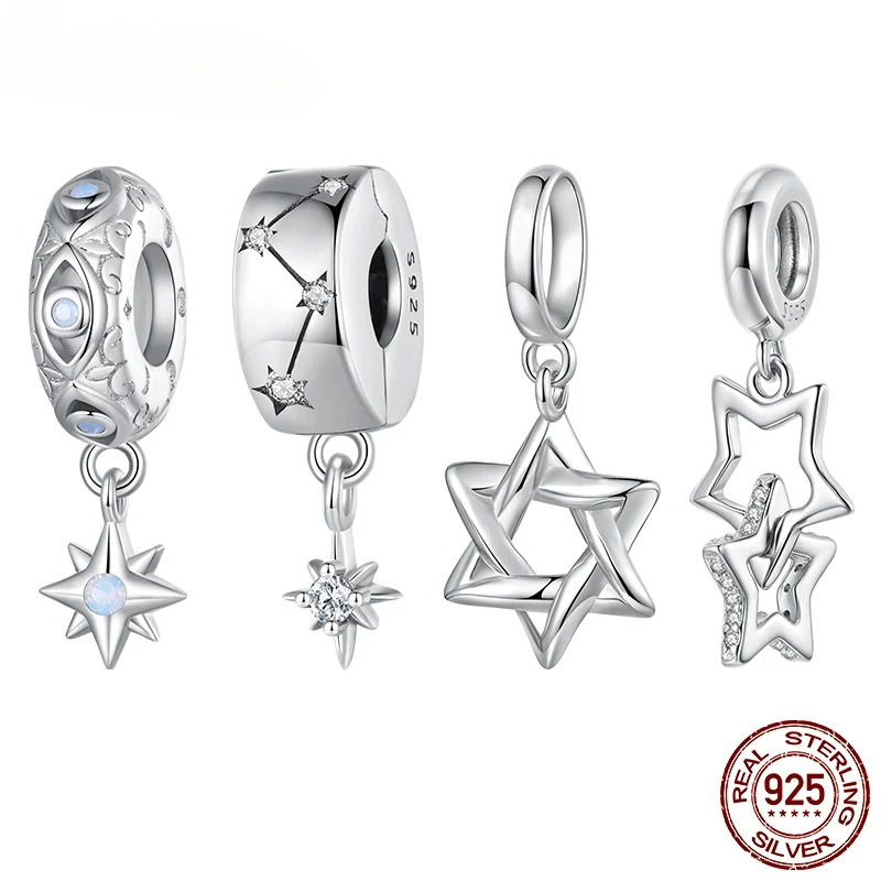 925 Sterling Silver Star of David Pendant Polished Hexagram CZ Beads Fit Original Bracelet DIY Jewelry Making Accessories
925 Sterling Silver Star of David Pendant Polished Hexagram CZ Beads Fit Original Bracelet DIY Jewelry Making Accessories