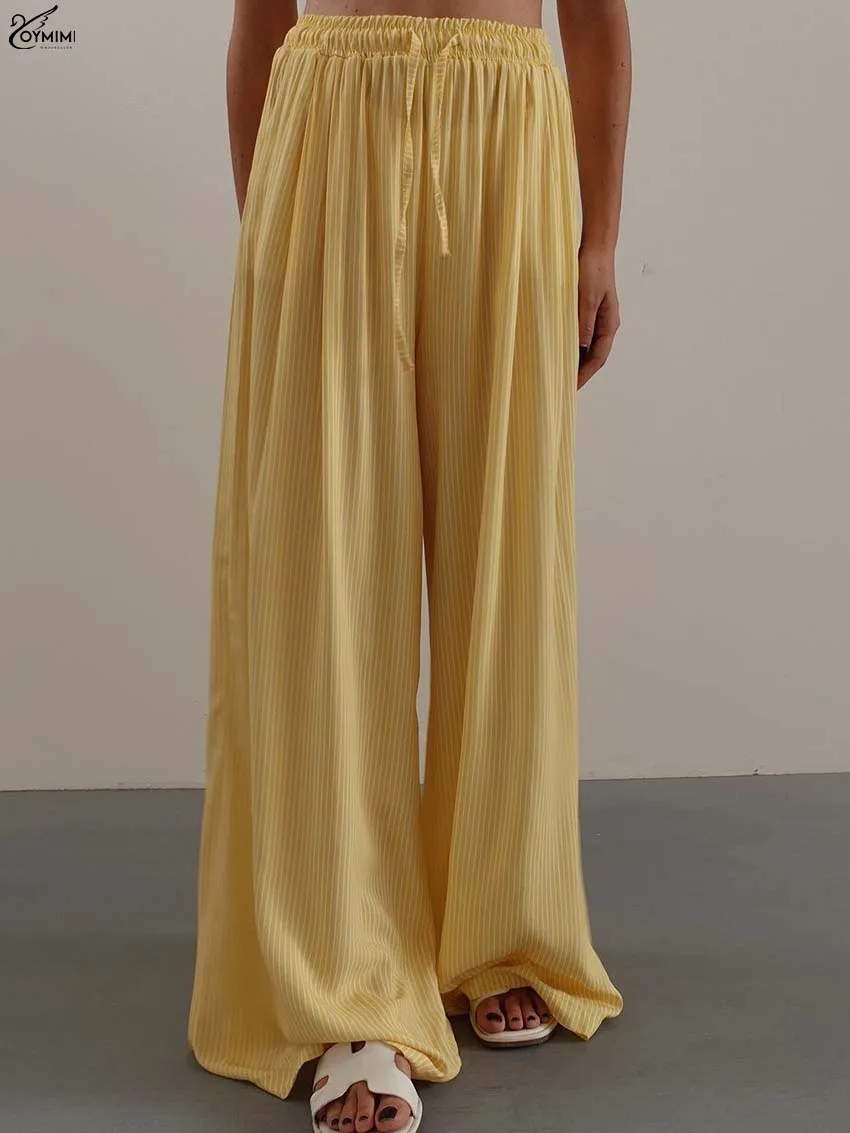Oymimi Casual Yellow Print Women Pants Fashion Drawstring Loose Solid Trousers Elegant High Waisted Full Length Pants Female Set
Oymimi Casual Yellow Print Women Pants Fashion Drawstring Loose Solid Trousers Elegant High Waisted Full Length Pants Female Set