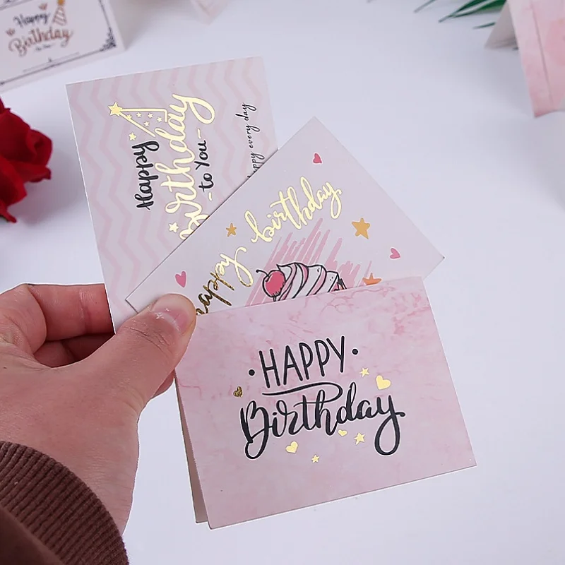 100pcs Golden stamping Happy birthday folding greeting card, small gift card for flower shop, gift shop Cake shop card supplier
100pcs Golden stamping Happy birthday folding greeting card, small gift card for flower shop, gift shop Cake shop card supplier