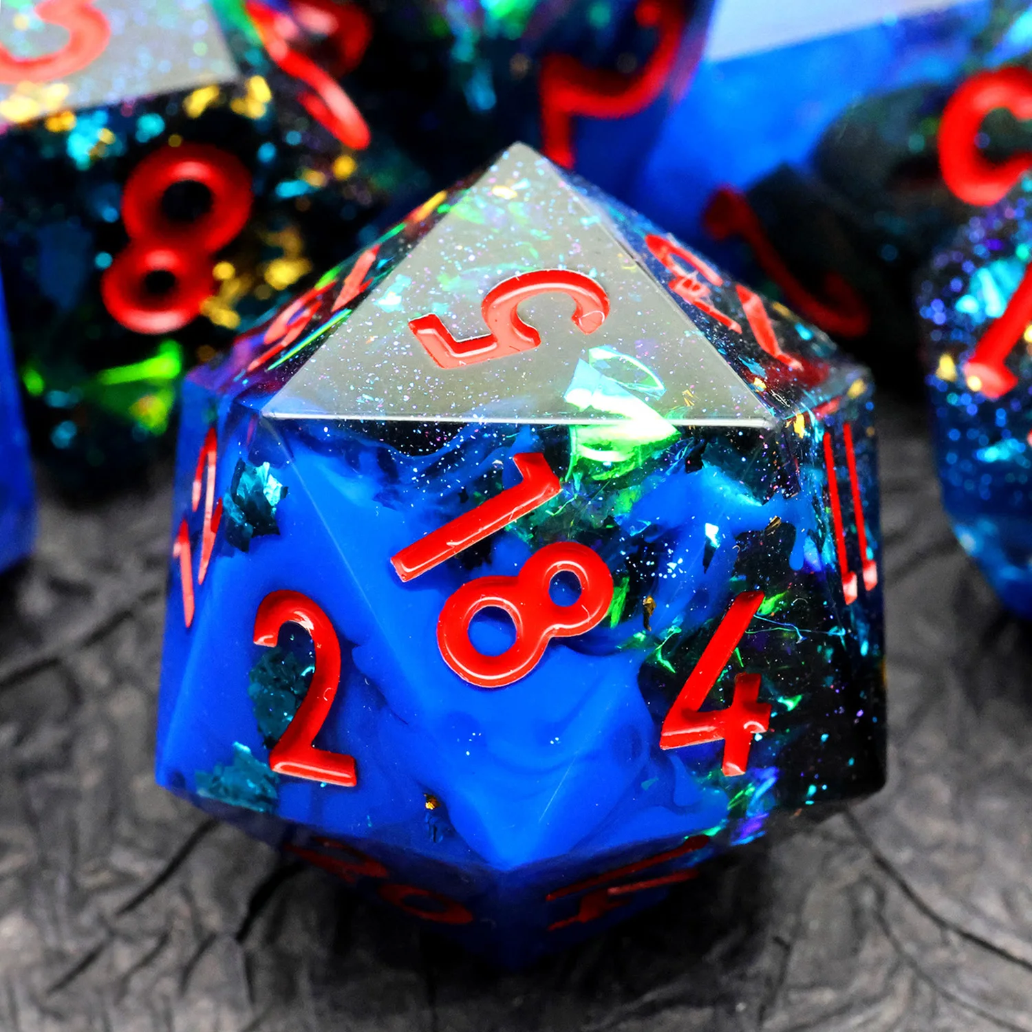 Handmade 7 Dice Sharp Edge DND Dice Set,Blue Interstellar Design For Dungeons and Dragons Games,Multi-Sided RPG Resin Dice-N47
Handmade 7 Dice Sharp Edge DND Dice Set,Blue Interstellar Design For Dungeons and Dragons Games,Multi-Sided RPG Resin Dice-N47