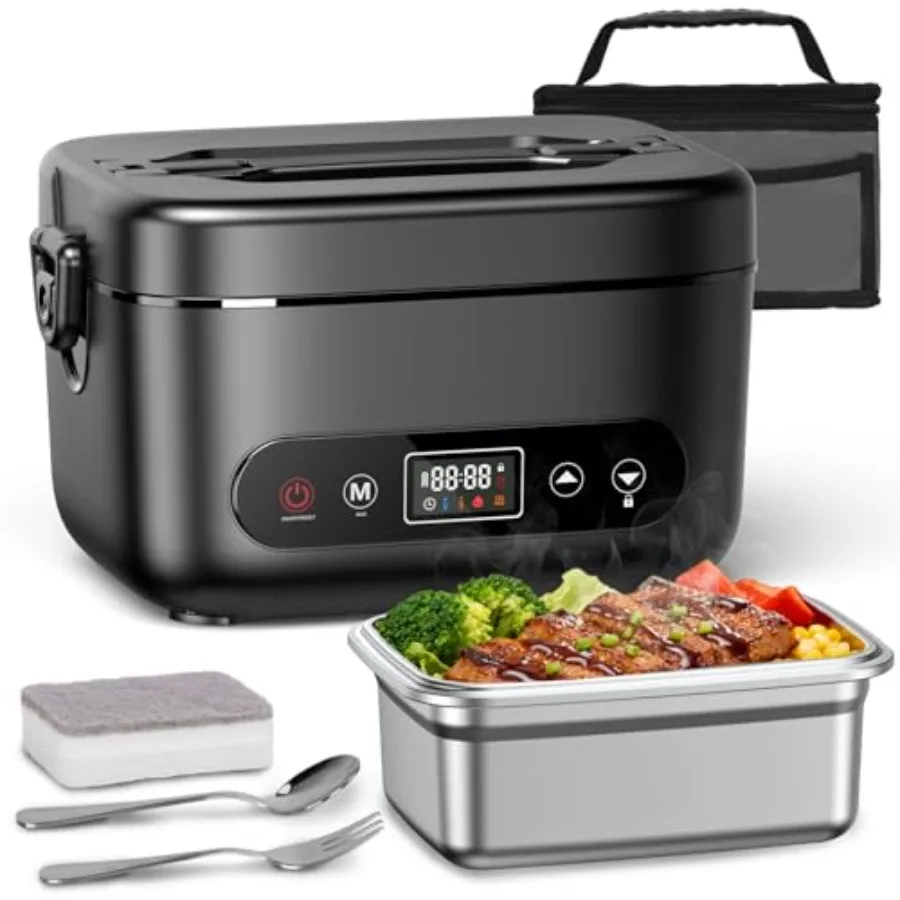 Cordless Electric Lunch Box for office, travel outdoors: 304 stainless steel, black, 24000mAh battery, 1.2L ccity, fast heating
Cordless Electric Lunch Box for office, travel outdoors: 304 stainless steel, black, 24000mAh battery, 1.2L ccity, fast heating