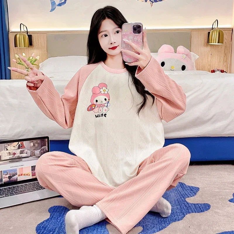New spring Sanrio pajamas cartoon cute girl loungewear round neck loose Melody pajamas casual can be worn outside loungewear
New spring Sanrio pajamas cartoon cute girl loungewear round neck loose Melody pajamas casual can be worn outside loungewear
