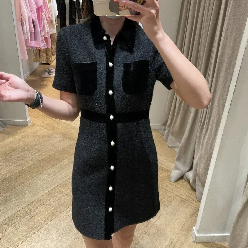 Fall 2023 new office ladies dress Slim V-neck short-sleeved French brand elegant party pocket dress
Fall 2023 new office ladies dress Slim V-neck short-sleeved French brand elegant party pocket dress