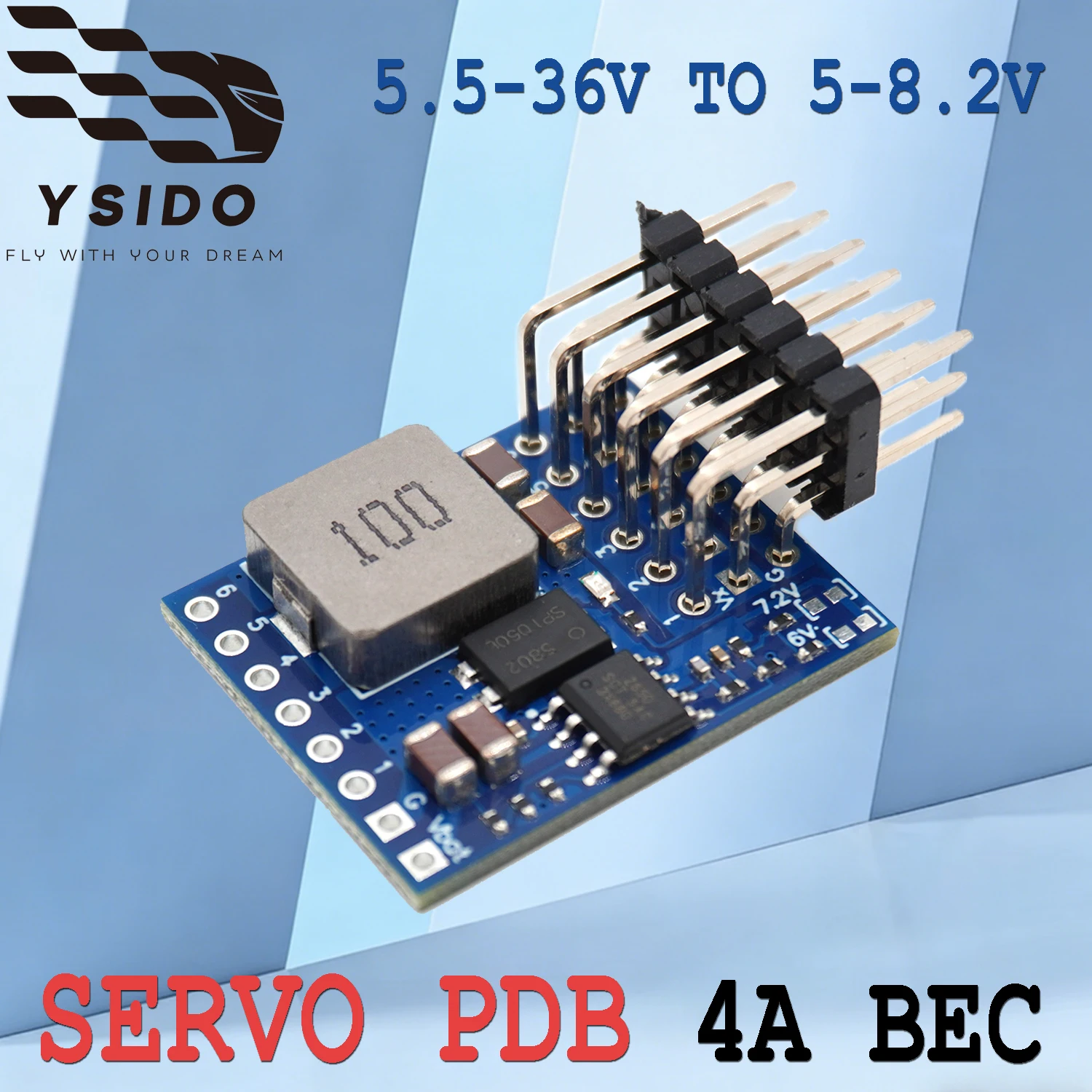 YSIDO SERVO PDB 4A BEC 5.5-36V TO 5-8.2V Power Distribution Board with 6Pin Header for RC FPV Airplane Fixed-Wing Drone DIY Part
YSIDO SERVO PDB 4A BEC 5.5-36V TO 5-8.2V Power Distribution Board with 6Pin Header for RC FPV Airplane Fixed-Wing Drone DIY Part