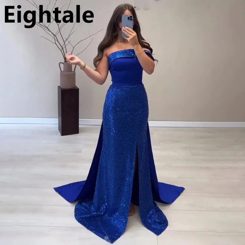 Eightale 2024 Royal Blue One Shoulder Sequin Mermaid Evening Dress For Wedding Party Formal Prom Dress Dubai Party Gown
Eightale 2024 Royal Blue One Shoulder Sequin Mermaid Evening Dress For Wedding Party Formal Prom Dress Dubai Party Gown