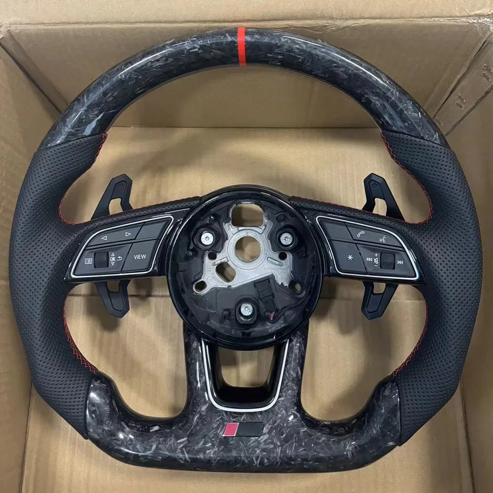 For Audi A4 B9 S4 RS4 Carbon Fiber S/RS Logo Steering Wheel Red Line With Paddle Button Assembly Accessories
For Audi A4 B9 S4 RS4 Carbon Fiber S/RS Logo Steering Wheel Red Line With Paddle Button Assembly Accessories