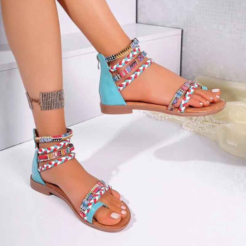 Women's Style Sandals 2026 Summer Fashion Ankle Strap Roman Flat Beach Shoes Non-Slip Holiday Slippers
Women's Style Sandals 2026 Summer Fashion Ankle Strap Roman Flat Beach Shoes Non-Slip Holiday Slippers
