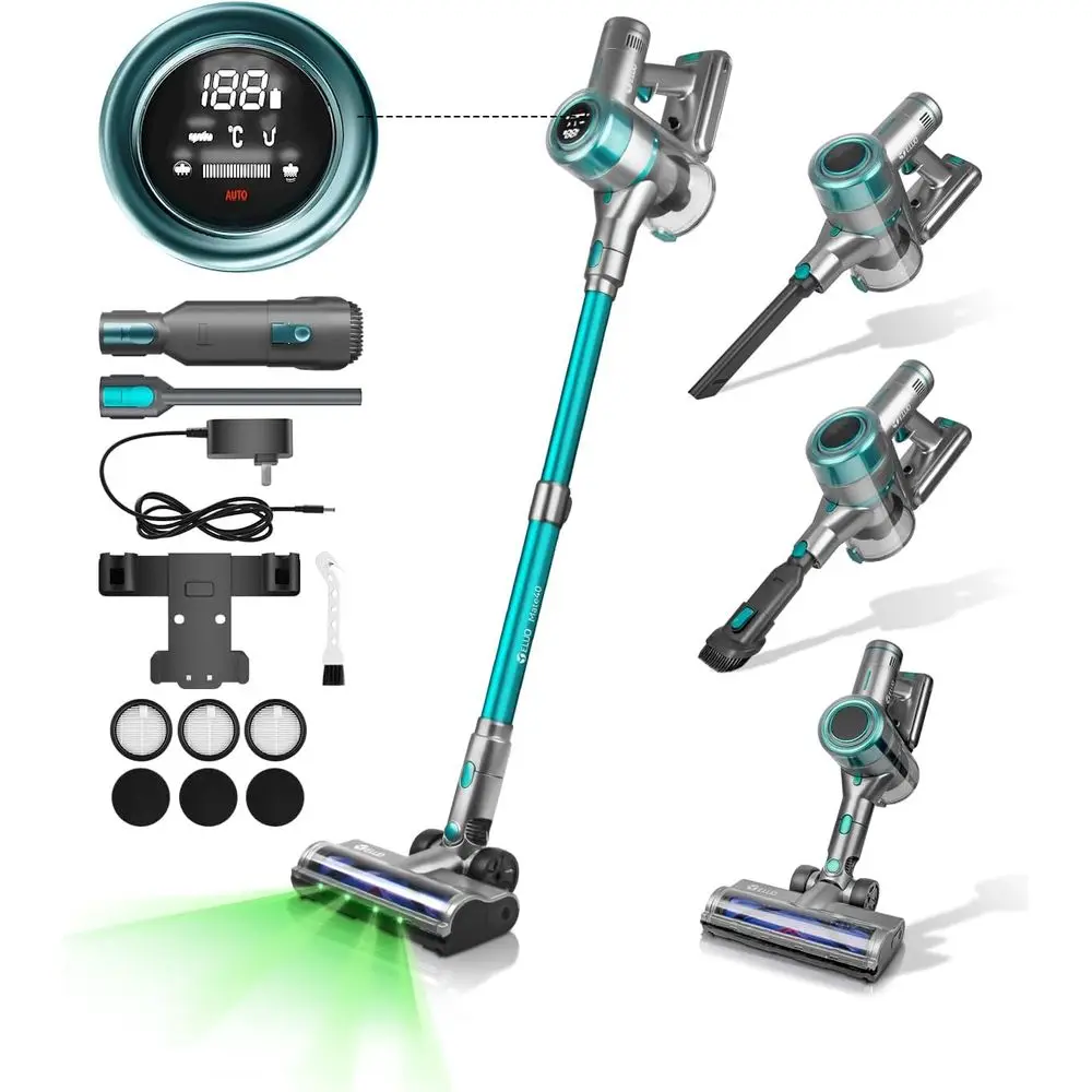 28Kpa Vacuum Cleaners, 60 Mins Runtime Stick Vacuum with Intelligent Display, Rechargeable Battery & Anti-Brush Handheld Vacuum
28Kpa Vacuum Cleaners, 60 Mins Runtime Stick Vacuum with Intelligent Display, Rechargeable Battery & Anti-Brush Handheld Vacuum