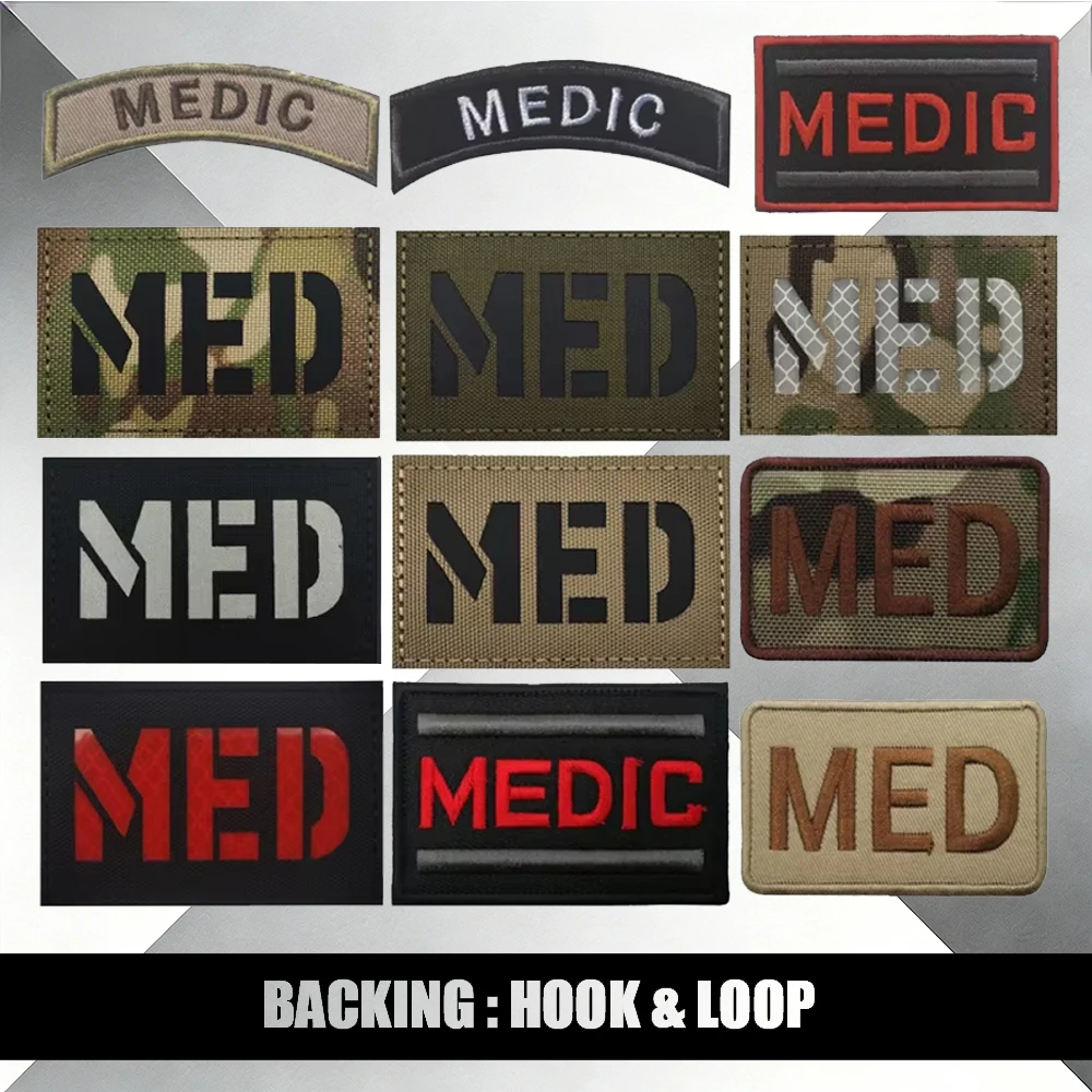 Tactical Medic Embroidered Patches - "MED" & "MEDIC" Medical Patches with Hook&Loop Backing
Tactical Medic Embroidered Patches - "MED" & "MEDIC" Medical Patches with Hook&Loop Backing