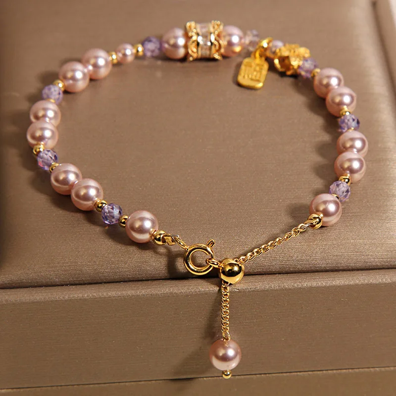 Natural Pearl Flower Purple Crystal Bracelet Women's Light Luxury Retro Bracelet
Natural Pearl Flower Purple Crystal Bracelet Women's Light Luxury Retro Bracelet