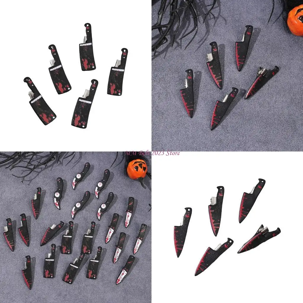 49ME 5PCS Halloween Hair Clip Spooky Axes Daggers Cleaver Scissors Design Acrylic Resin Accessories For Costume Parties
49ME 5PCS Halloween Hair Clip Spooky Axes Daggers Cleaver Scissors Design Acrylic Resin Accessories For Costume Parties