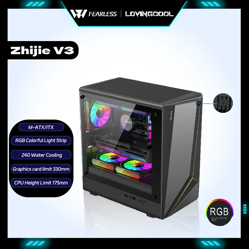 Power Train V3 M-ATX ITX PC case RGB Colorful Light Strip glass side transparent 240 water cooler gabinetes gamer computer case
Power Train V3 M-ATX ITX PC case RGB Colorful Light Strip glass side transparent 240 water cooler gabinetes gamer computer case