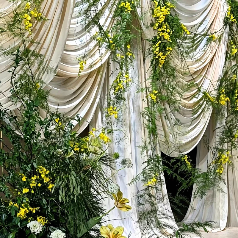 10/15/20M Luxury Champagne Milk Silk Elastic Drape Draping Soft Light Background Cloth for Wedding Engagement Stage Decoration
10/15/20M Luxury Champagne Milk Silk Elastic Drape Draping Soft Light Background Cloth for Wedding Engagement Stage Decoration