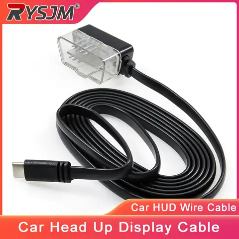 Araba HUD Kablosu Head Up Display OBD Kablosu OBD2 Kablosu HUD Ekranı için Type-C Type-Mini USB OBD Kablosu Bağlantı Kablosu