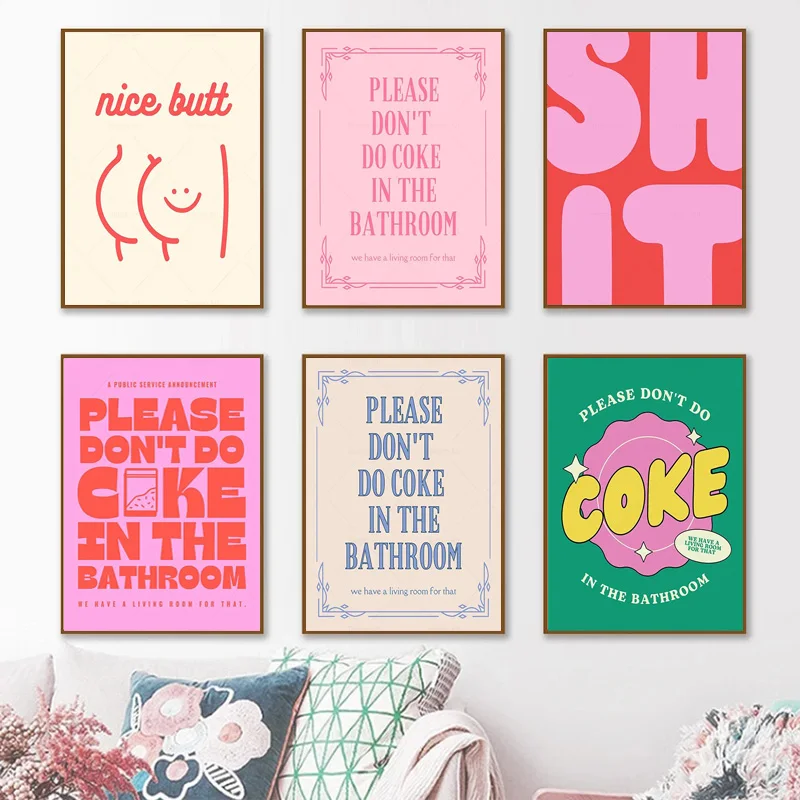 Please Don't Do Coke In The Bathroom Funny Quotes Canvas Painting Nice Butt Print Toilet Wall Art Poster Decor Frameless Gift
Please Don't Do Coke In The Bathroom Funny Quotes Canvas Painting Nice Butt Print Toilet Wall Art Poster Decor Frameless Gift