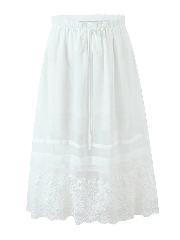 European style new women's fashion versatile temperament sweet slightly transparent drawstring splicing skirt
European style new women's fashion versatile temperament sweet slightly transparent drawstring splicing skirt