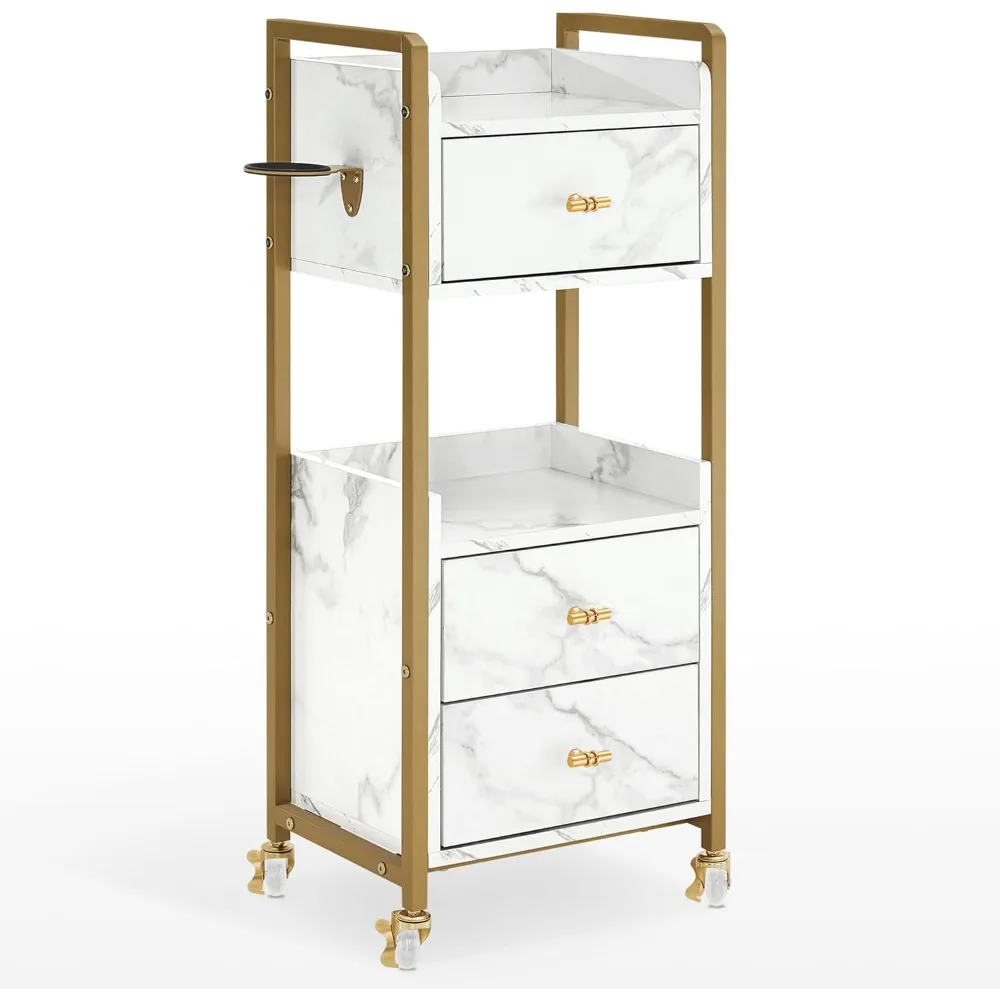 Salon Cart with Lockable Wheels, Acetone Resistant Storage Barber Trolley with1 Hair Dryer Holder & Drawers, Rolling Tattoo Cart
Salon Cart with Lockable Wheels, Acetone Resistant Storage Barber Trolley with1 Hair Dryer Holder & Drawers, Rolling Tattoo Cart