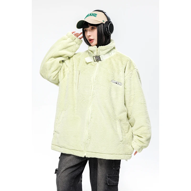 Streetwear Fashion Women Oversized Faux Rabbit Fur Coat Hip Pop Button Desgin Winter Thickened Warm Jacket Women Casual Parkas
Streetwear Fashion Women Oversized Faux Rabbit Fur Coat Hip Pop Button Desgin Winter Thickened Warm Jacket Women Casual Parkas