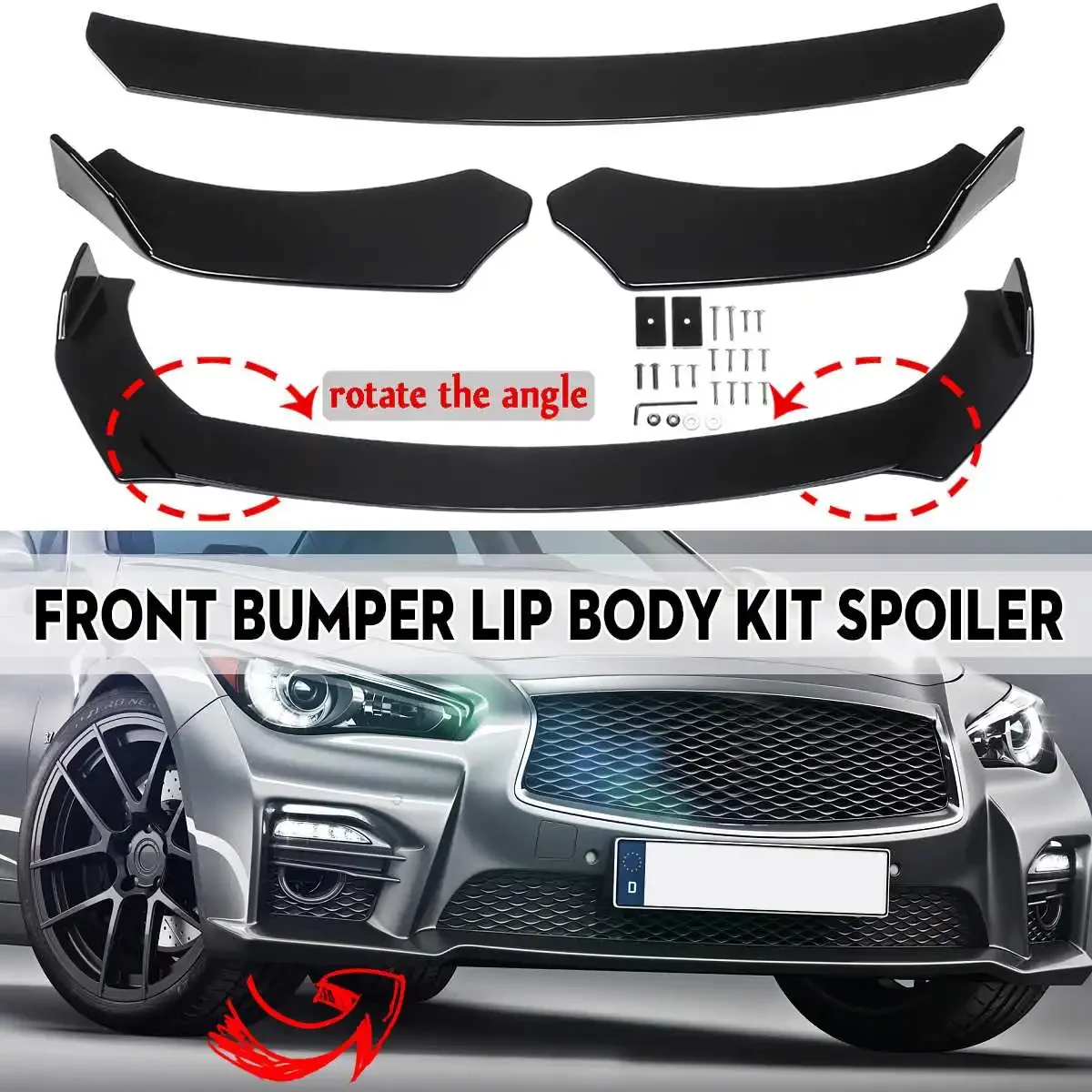Universal 3x Car Front Bumper Splitter For BMW For Benz For Audi For VW For Subaru Spoiler Diffuser Guard Cover Exterior Part
Universal 3x Car Front Bumper Splitter For BMW For Benz For Audi For VW For Subaru Spoiler Diffuser Guard Cover Exterior Part