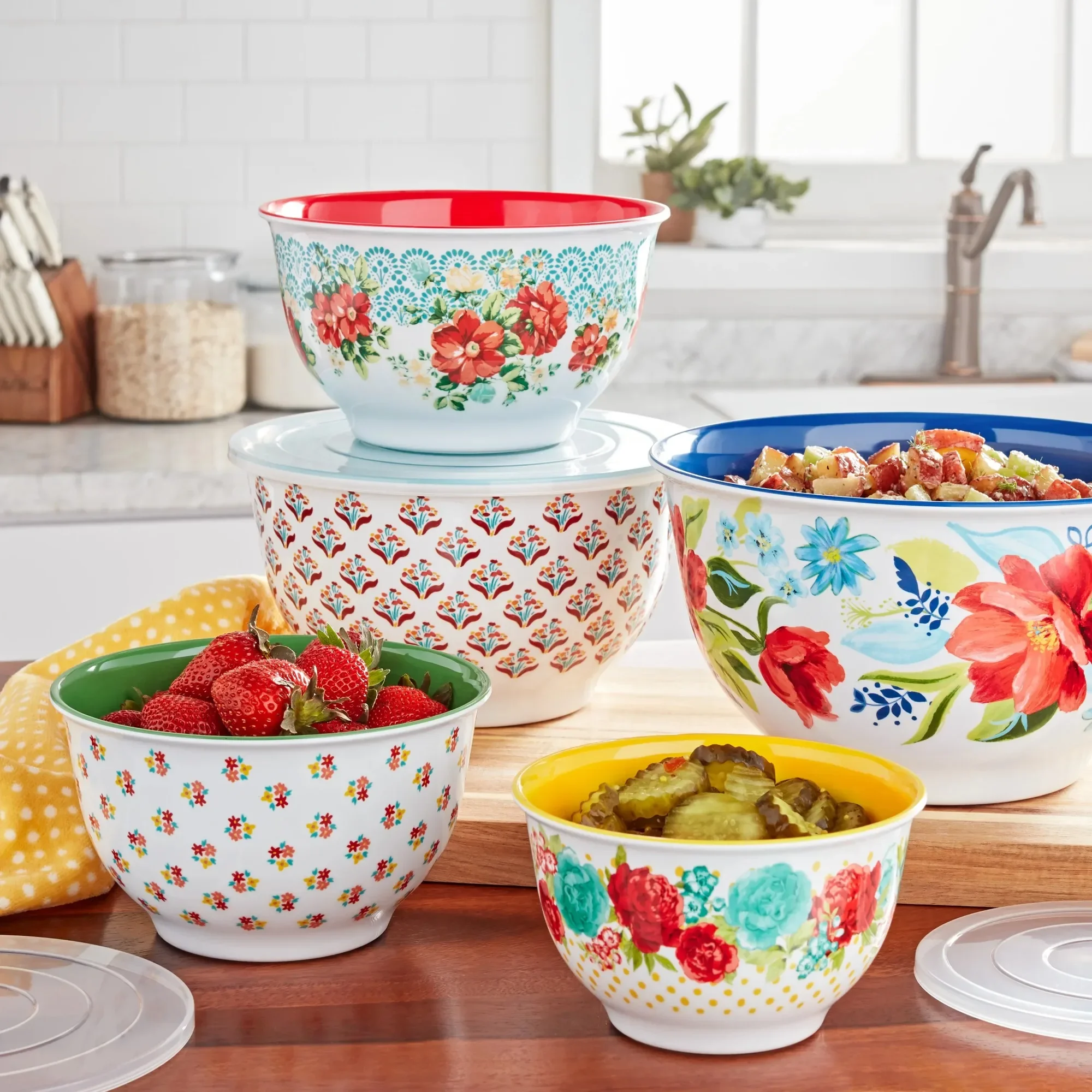 Melamine Mixing Bowl Set, 10 Piece Set, Spring Bouquet,Dishwasher Safe
Melamine Mixing Bowl Set, 10 Piece Set, Spring Bouquet,Dishwasher Safe