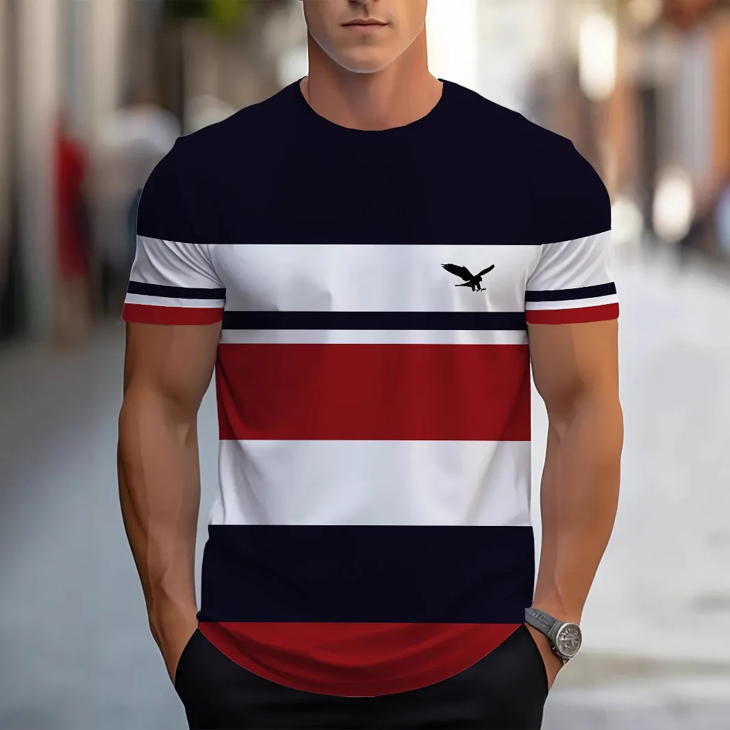 2025 new men's 3D digital printed color striped graphic comfortable loose short sleeved casual T-shirt top
2025 new men's 3D digital printed color striped graphic comfortable loose short sleeved casual T-shirt top