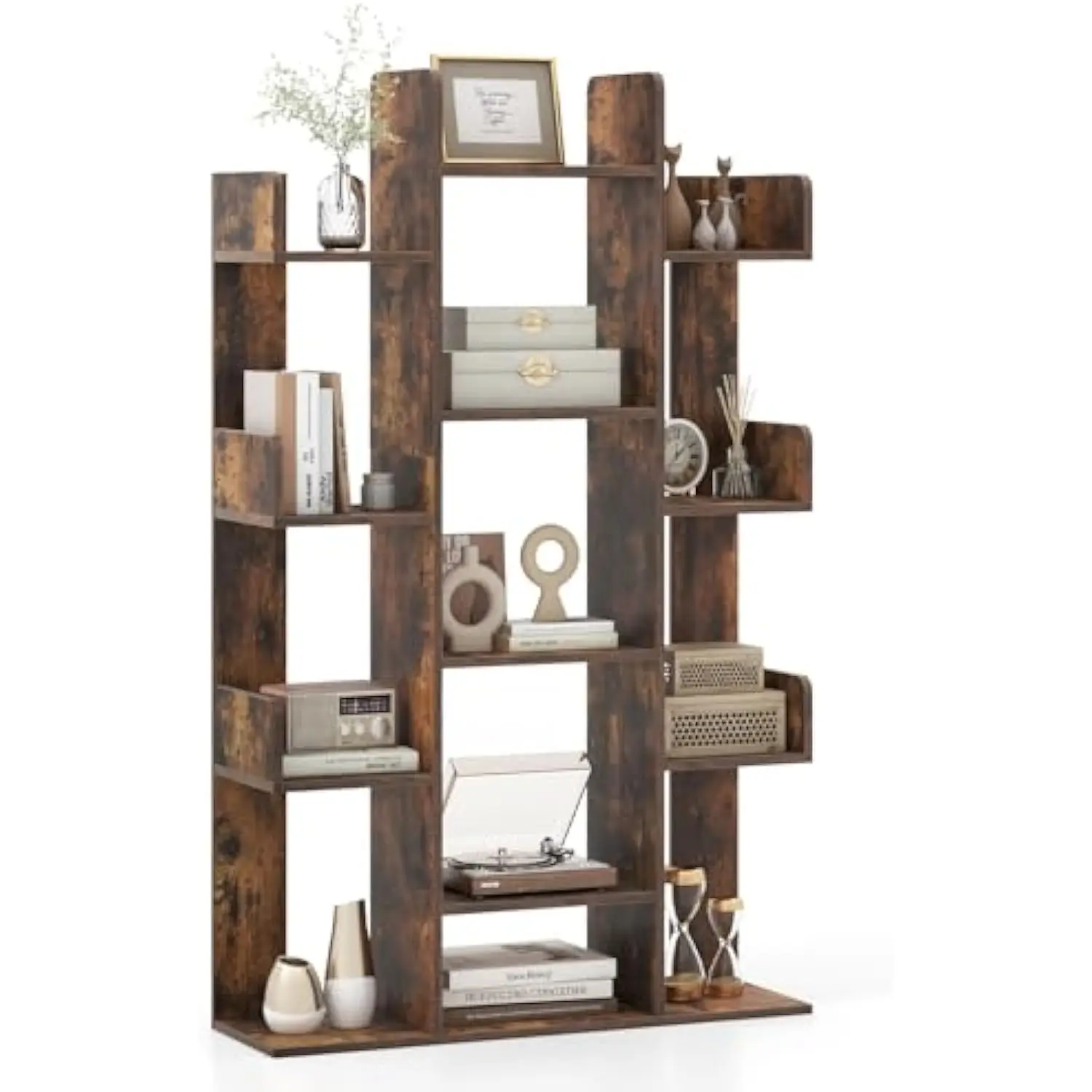 7-Cube Tree Bookshelf, 55.5 Wooden Bookcase with 13 Open Shelves, Tall Corner Books Storage Organizer, Freestanding Decorative
7-Cube Tree Bookshelf, 55.5 Wooden Bookcase with 13 Open Shelves, Tall Corner Books Storage Organizer, Freestanding Decorative